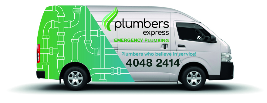 Image of a work van with 'Plumbers express' on the side